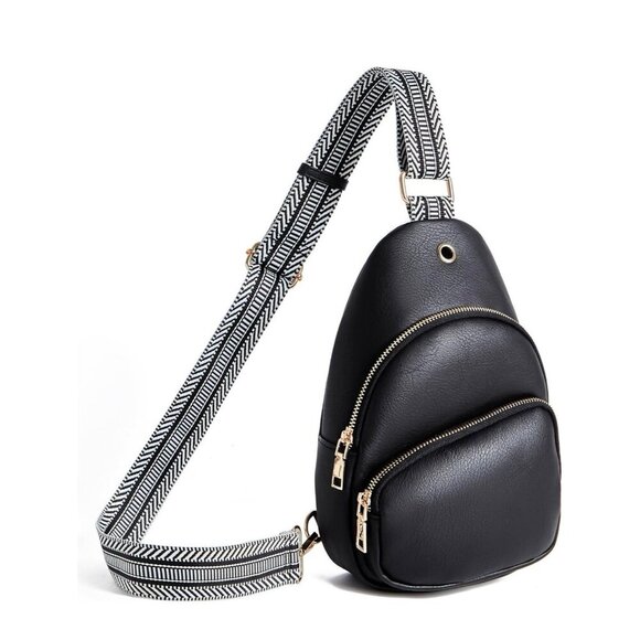 Handbags - Black Faux Leather Sling Bag - New